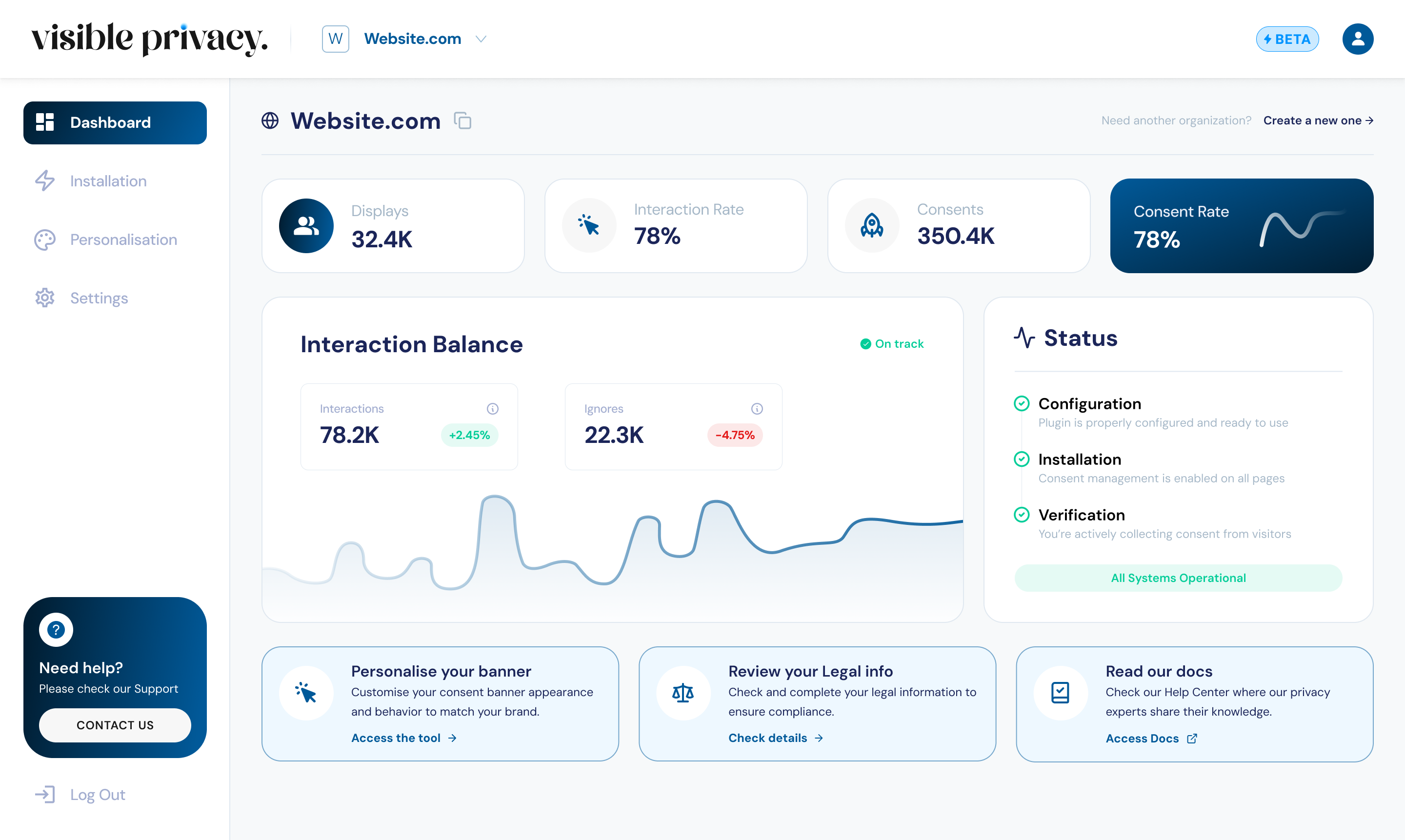 Visible Privacy Playboard - Active State